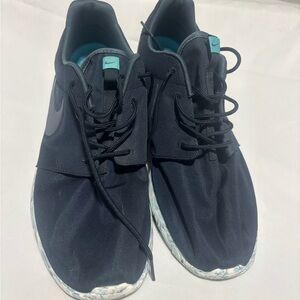 Nike Black Sneakers with Teal Accents